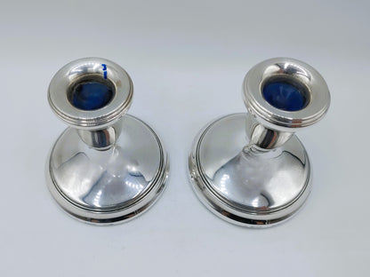 Silver candlesticks, A. M. Weisrose, Birmingham, 1989