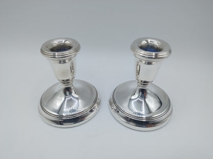 Silver candlesticks, A. M. Weisrose, Birmingham, 1989