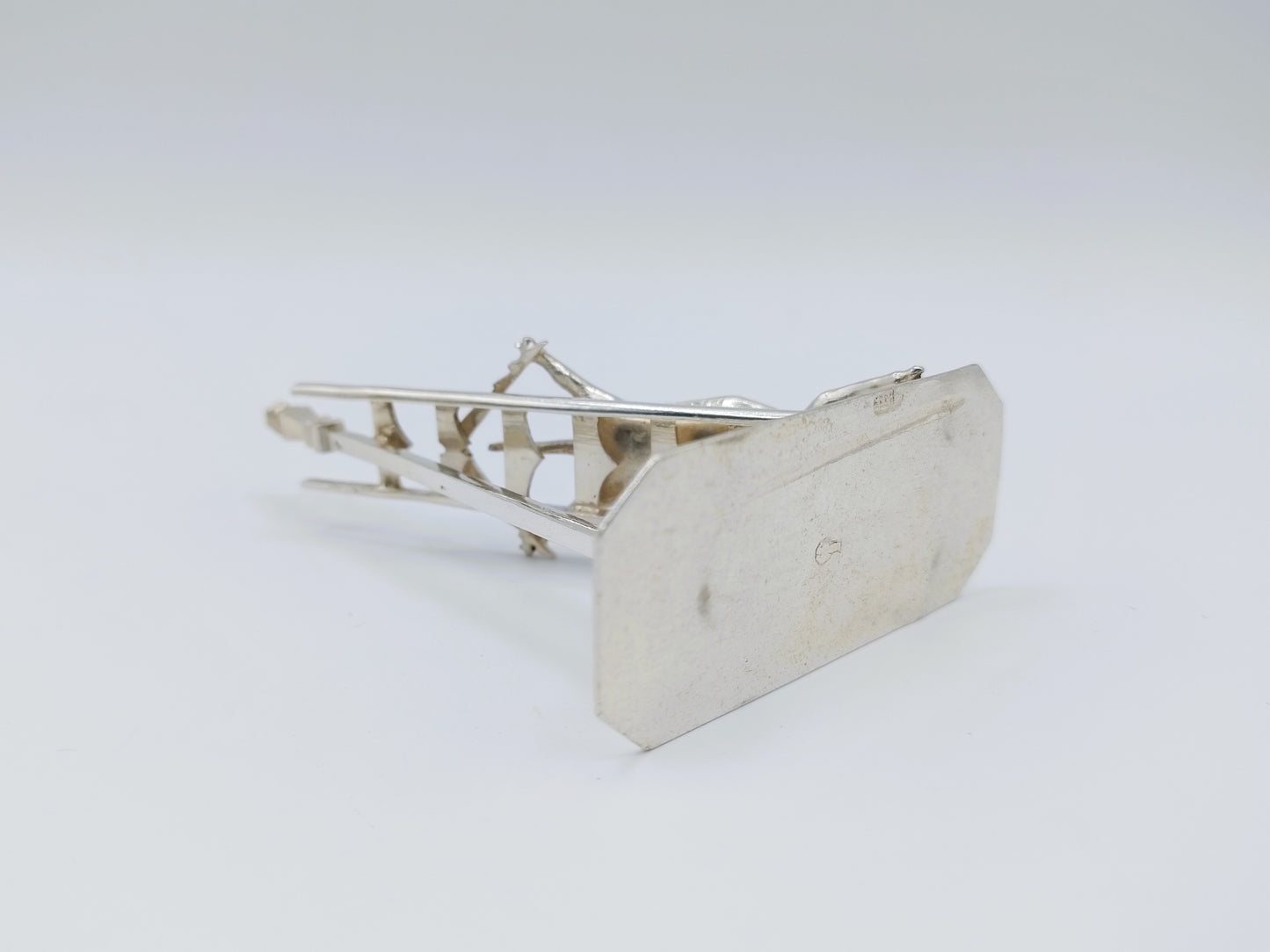 Zilveren miniatuur varken op ladder, P. van Somerwil I, Amsterdam, ca. 1730