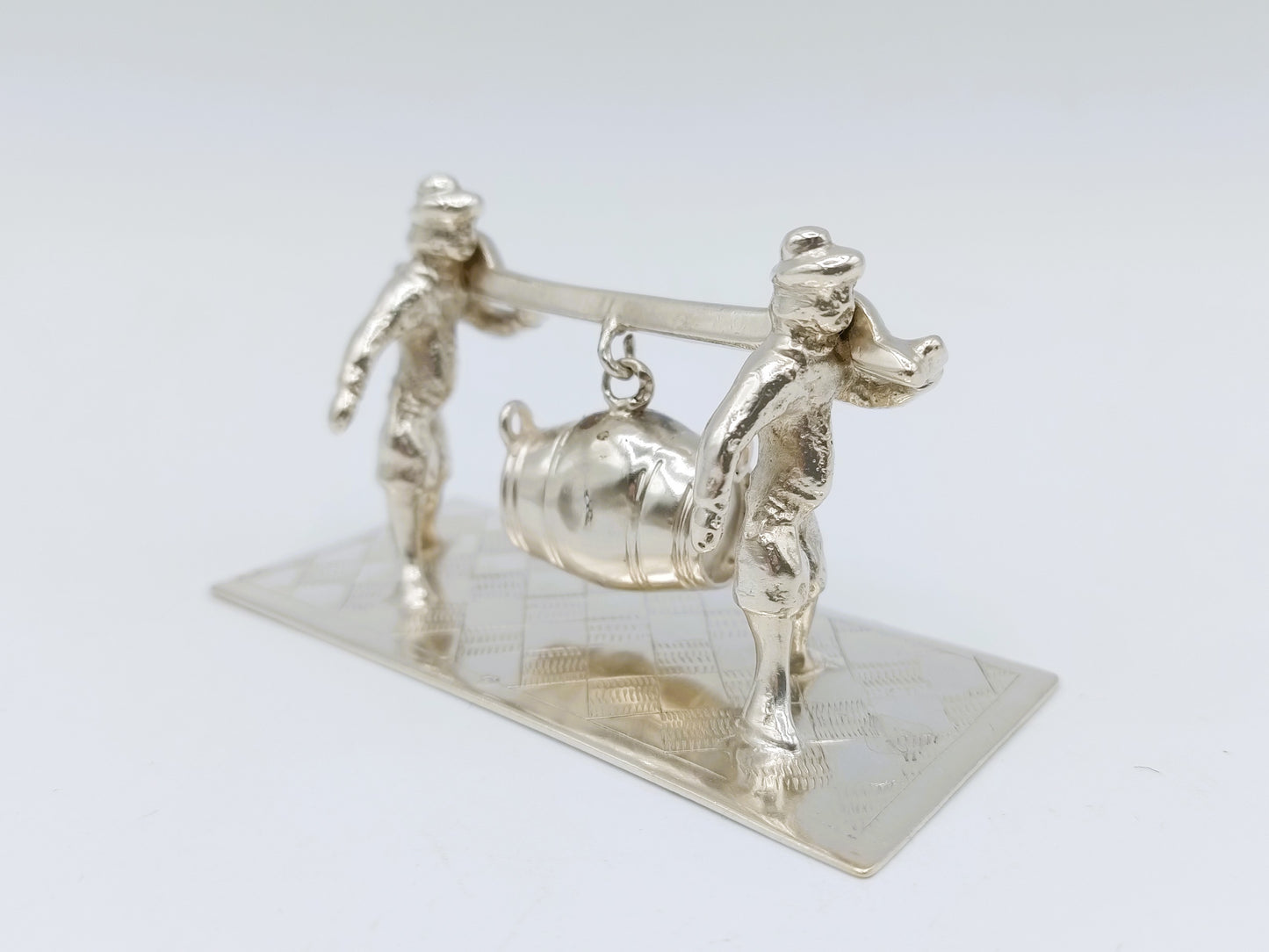 Silver miniature beer carriers, F. van Strant II, Amsterdam, c. 1740