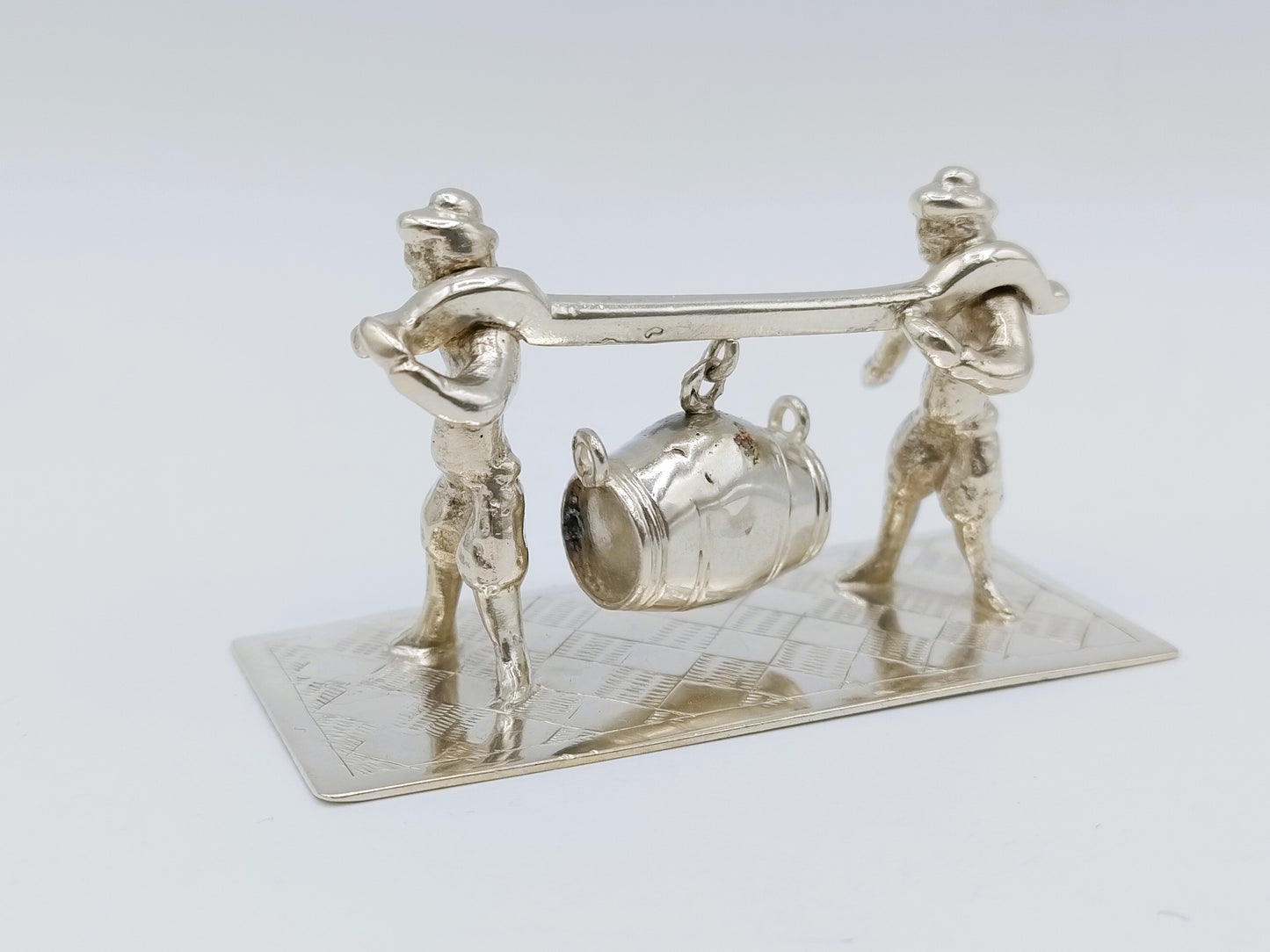 Silver miniature beer carriers, F. van Strant II, Amsterdam, c. 1740
