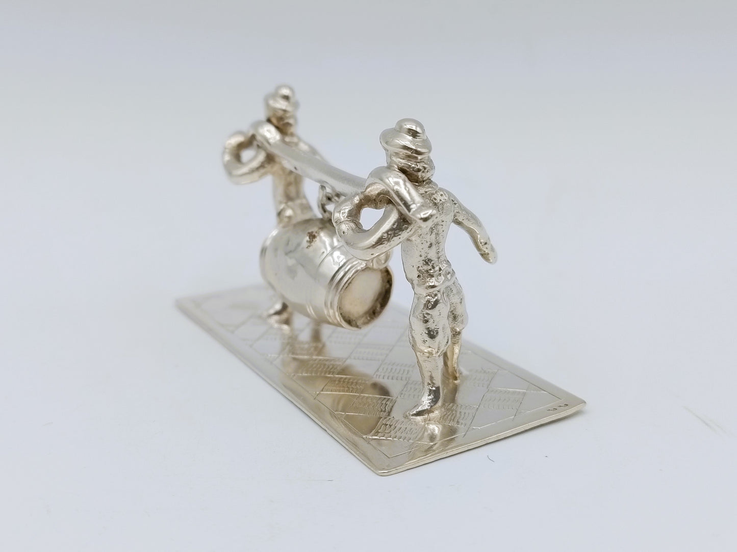 Silver miniature beer carriers, F. van Strant II, Amsterdam, c. 1740