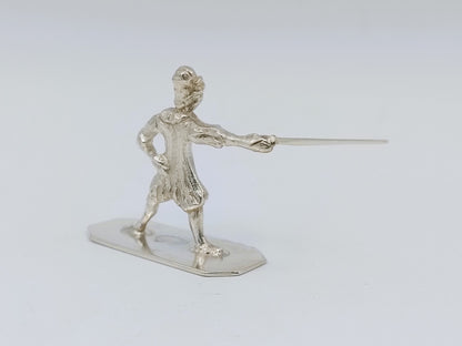 Zilveren miniatuur man met degen, D. van Strant, Amsterdam, 1755