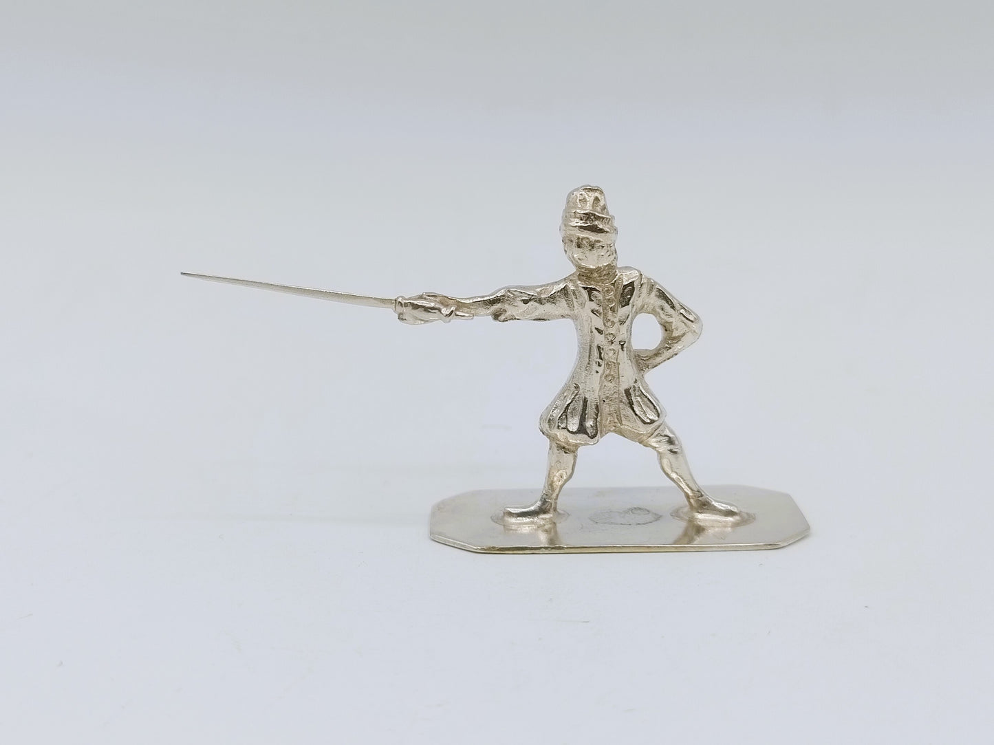 Zilveren miniatuur man met degen, D. van Strant, Amsterdam, 1755