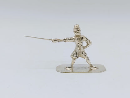 Zilveren miniatuur man met degen, D. van Strant, Amsterdam, 1755