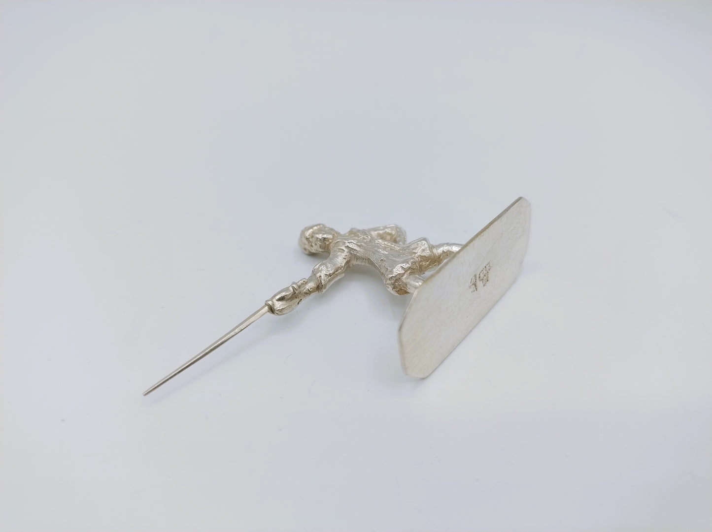 Zilveren miniatuur man met degen, D. van Strant, Amsterdam, 1755