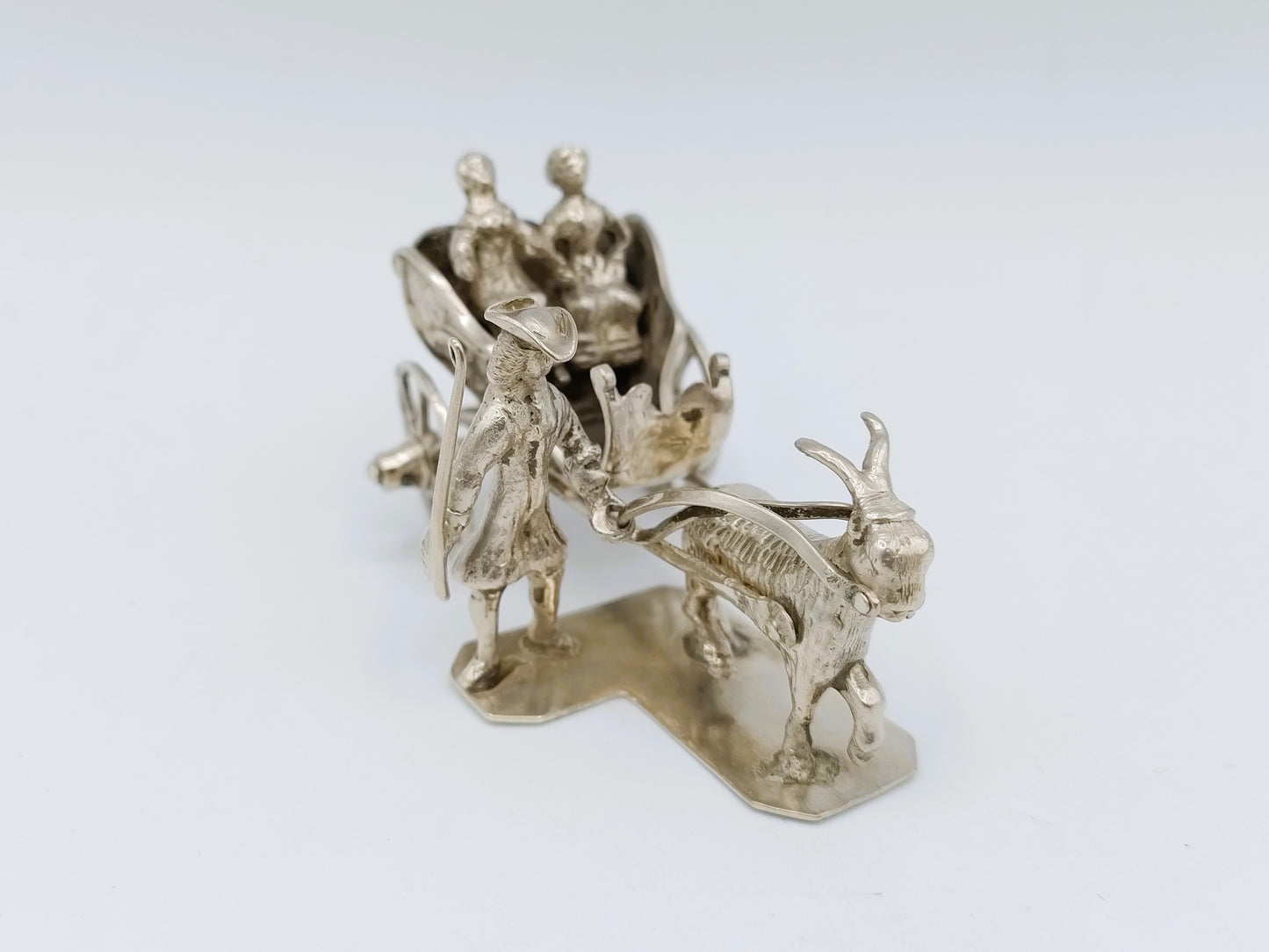 Zilveren miniatuur bokkenwagen, P. van Somerwil I, Amsterdam, 1740
