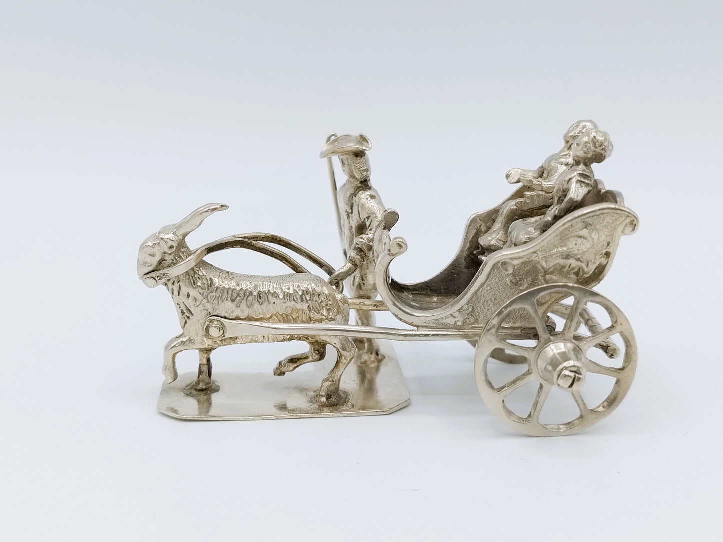 Zilveren miniatuur bokkenwagen, P. van Somerwil I, Amsterdam, 1740