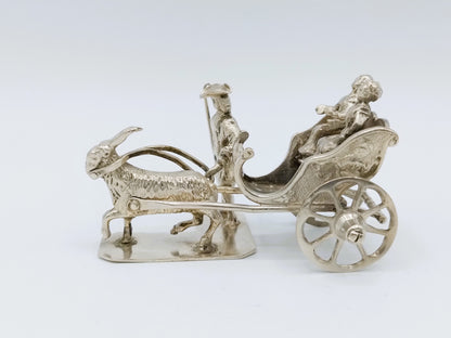 Zilveren miniatuur bokkenwagen, P. van Somerwil I, Amsterdam, 1740