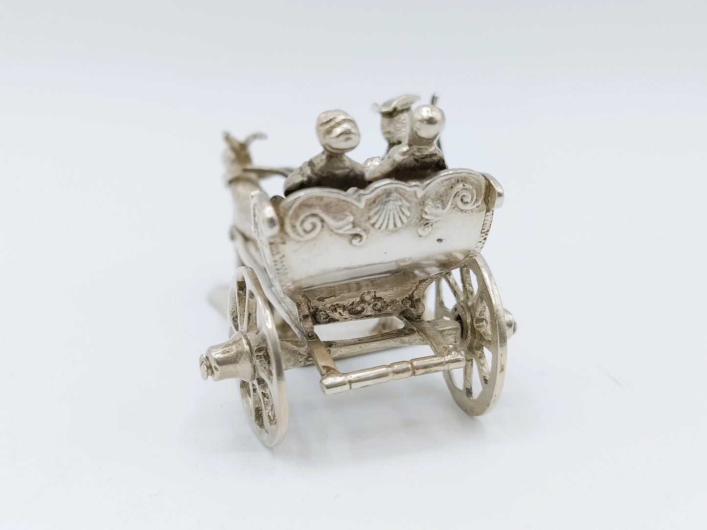 Zilveren miniatuur bokkenwagen, P. van Somerwil I, Amsterdam, 1740