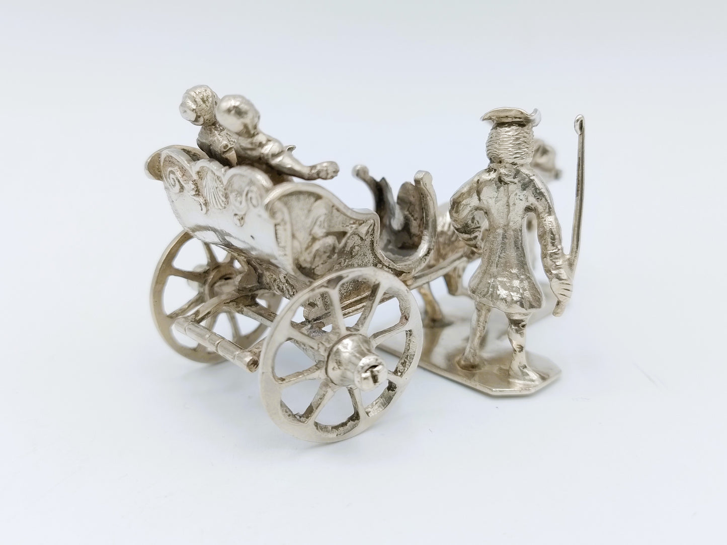 Zilveren miniatuur bokkenwagen, P. van Somerwil I, Amsterdam, 1740