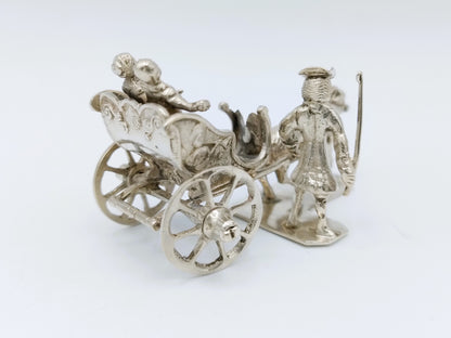 Zilveren miniatuur bokkenwagen, P. van Somerwil I, Amsterdam, 1740