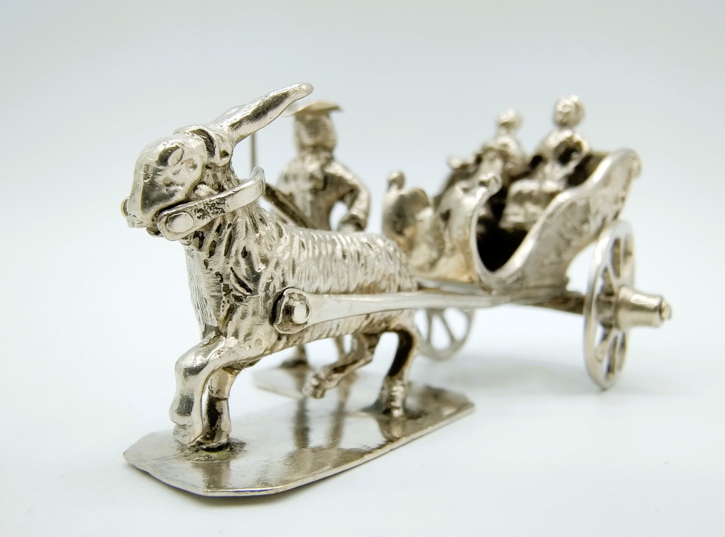 Zilveren miniatuur bokkenwagen, P. van Somerwil I, Amsterdam, 1740