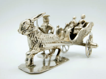 Zilveren miniatuur bokkenwagen, P. van Somerwil I, Amsterdam, 1740