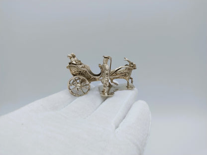 Zilveren miniatuur bokkenwagen, P. van Somerwil I, Amsterdam, 1740