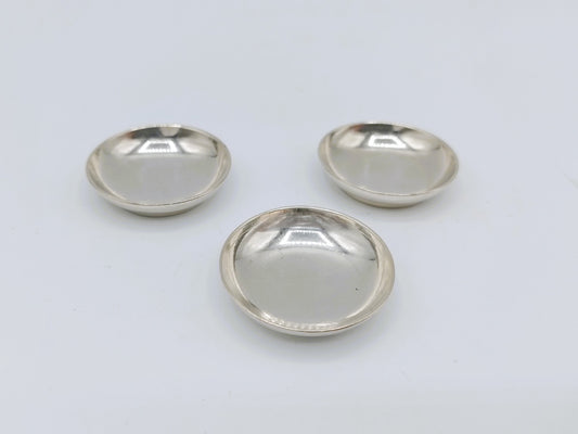 3 Zilveren miniatuur borden, J.  van Geffen, Amsterdam, 1774