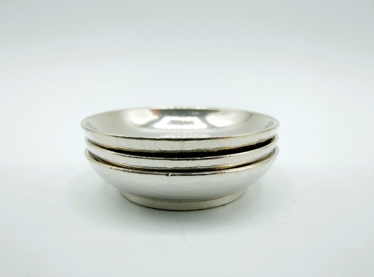 3 Zilveren miniatuur borden, J.  van Geffen, Amsterdam, 1774