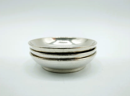3 Zilveren miniatuur borden, J.  van Geffen, Amsterdam, 1774