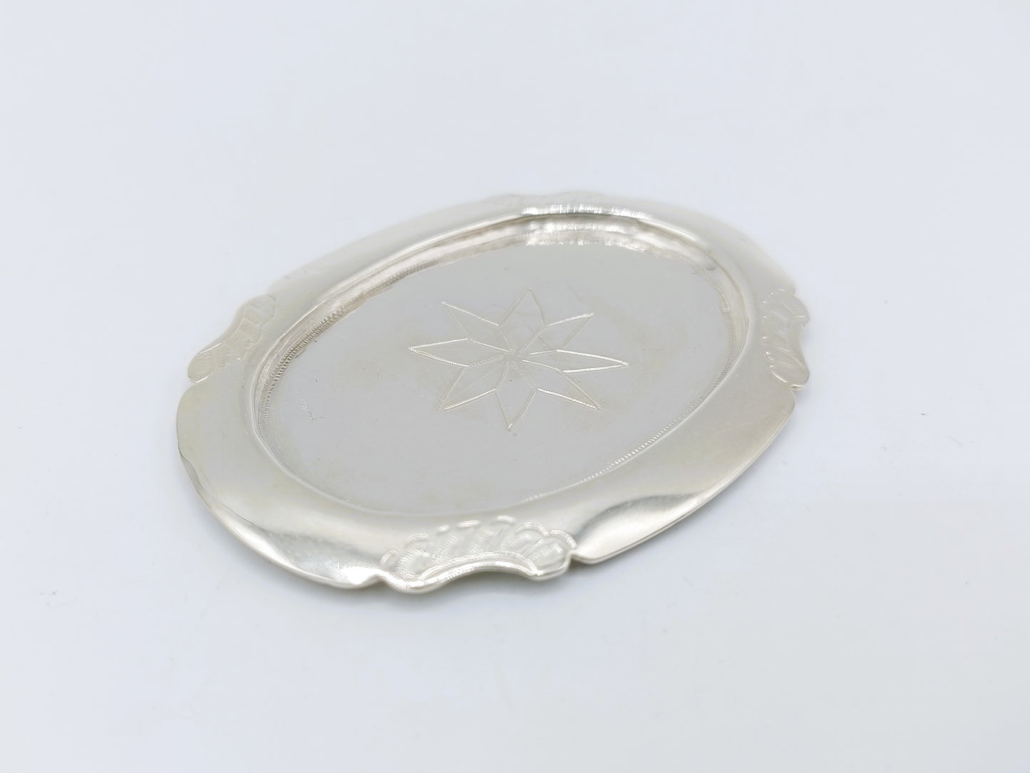 Miniatur-Serviertablett aus Silber, P. van Somerwil II, Amsterdam, 1765