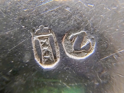 Zilveren miniatuur vijzel, W. van Strant, Amsterdam, 1734