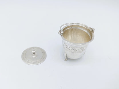 Zilveren miniatuur emmer met deksel, L. Eylof, Amsterdam, ca. 1675