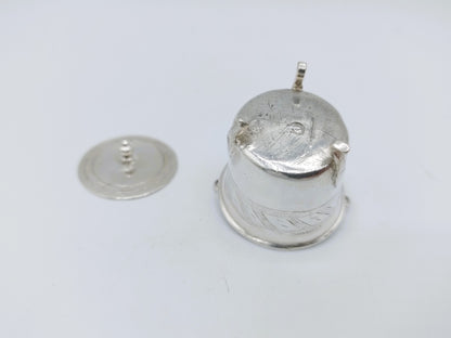 Zilveren miniatuur emmer met deksel, L. Eylof, Amsterdam, ca. 1675