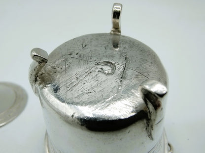 Zilveren miniatuur emmer met deksel, L. Eylof, Amsterdam, ca. 1675