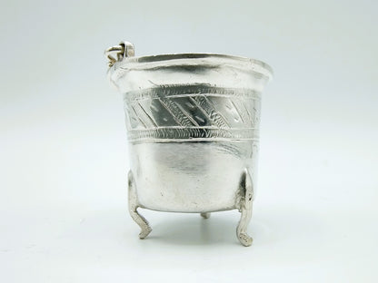 Zilveren miniatuur emmer met deksel, L. Eylof, Amsterdam, ca. 1675