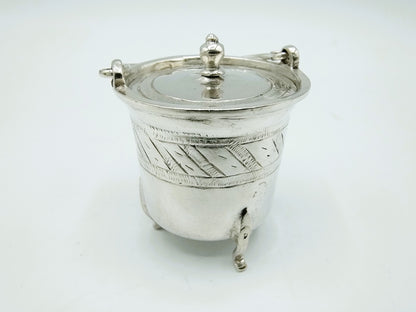 Zilveren miniatuur emmer met deksel, L. Eylof, Amsterdam, ca. 1675