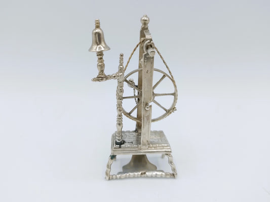Silver miniature spinning wheel, W. Jansen, Amsterdam, c. 1665
