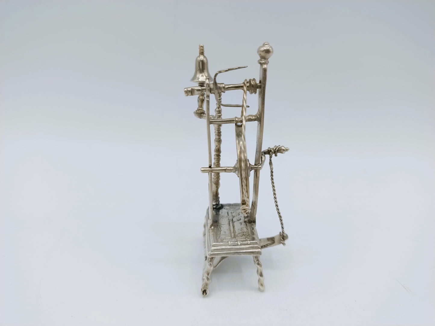 Zilveren miniatuur spinnewiel, W. Jansen, Amsterdam, ca. 1665