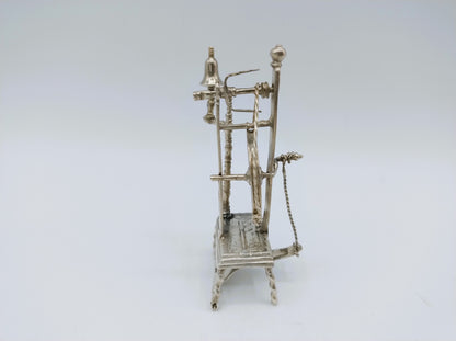 Zilveren miniatuur spinnewiel, W. Jansen, Amsterdam, ca. 1665