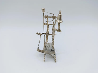 Zilveren miniatuur spinnewiel, W. Jansen, Amsterdam, ca. 1665