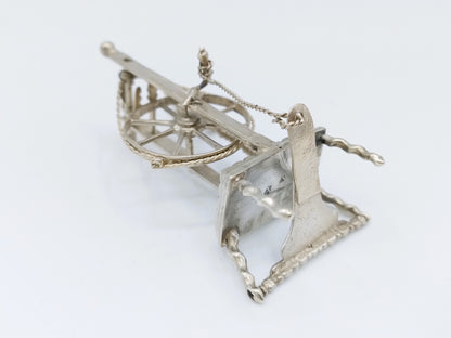 Zilveren miniatuur spinnewiel, W. Jansen, Amsterdam, ca. 1665