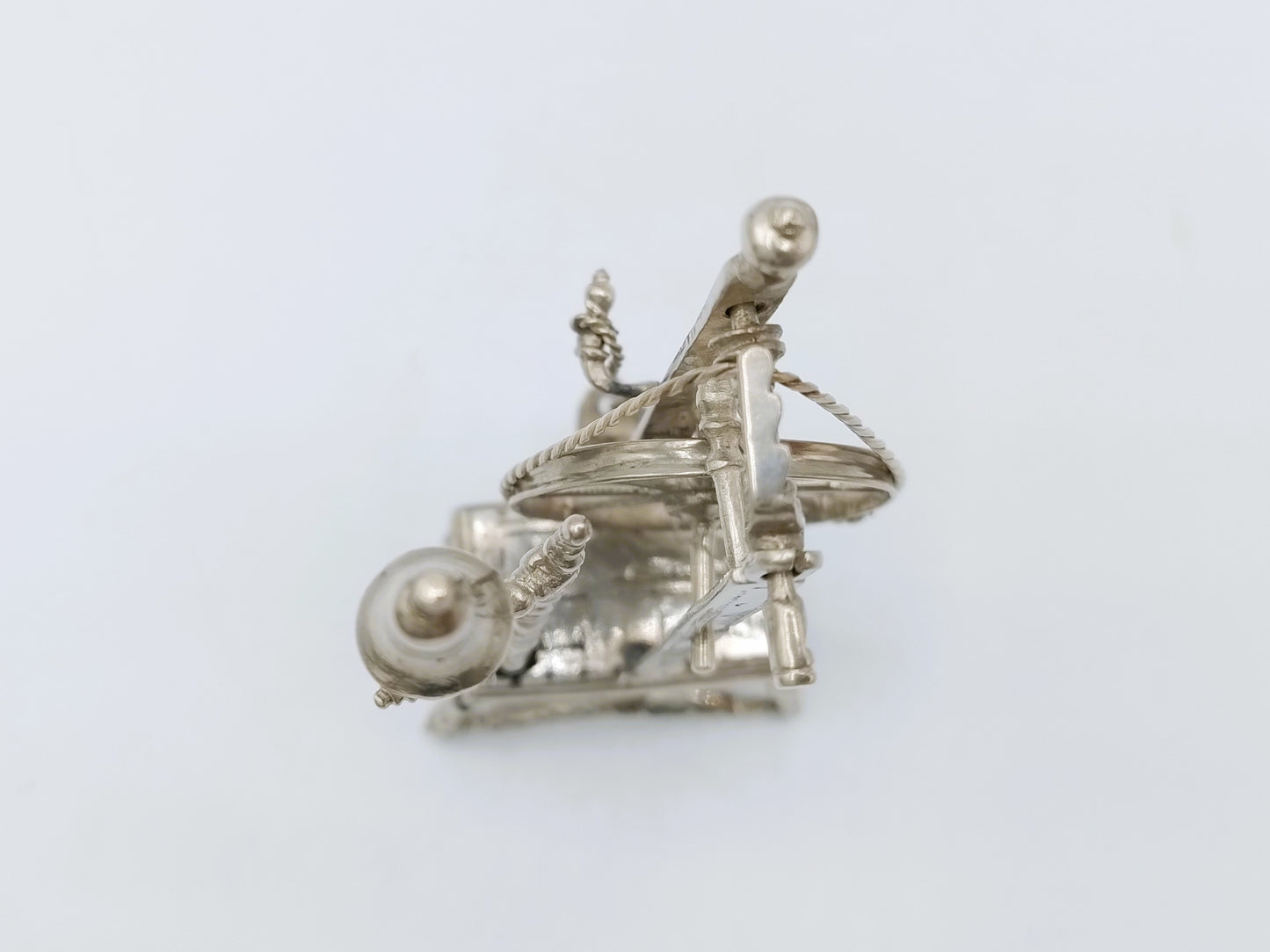 Zilveren miniatuur spinnewiel, W. Jansen, Amsterdam, ca. 1665