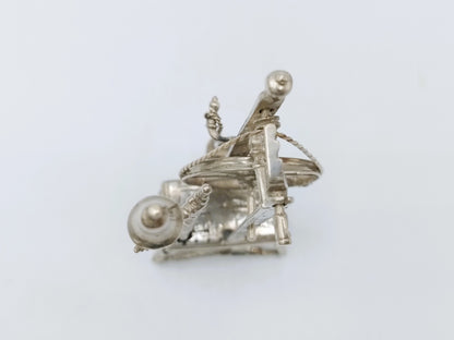 Zilveren miniatuur spinnewiel, W. Jansen, Amsterdam, ca. 1665