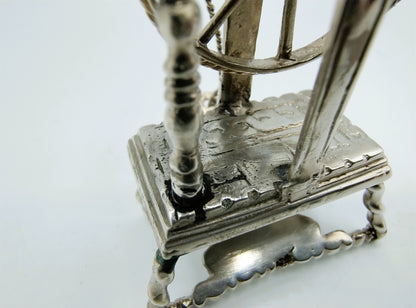 Zilveren miniatuur spinnewiel, W. Jansen, Amsterdam, ca. 1665