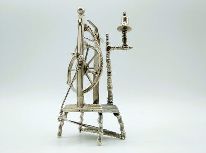 Zilveren miniatuur spinnewiel, W. Jansen, Amsterdam, ca. 1665