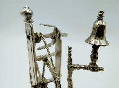 Zilveren miniatuur spinnewiel, W. Jansen, Amsterdam, ca. 1665