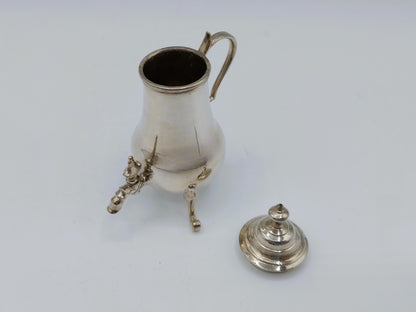 Zilveren miniatuur kraantjeskan, A. van Geffen, Amsterdam, 1759