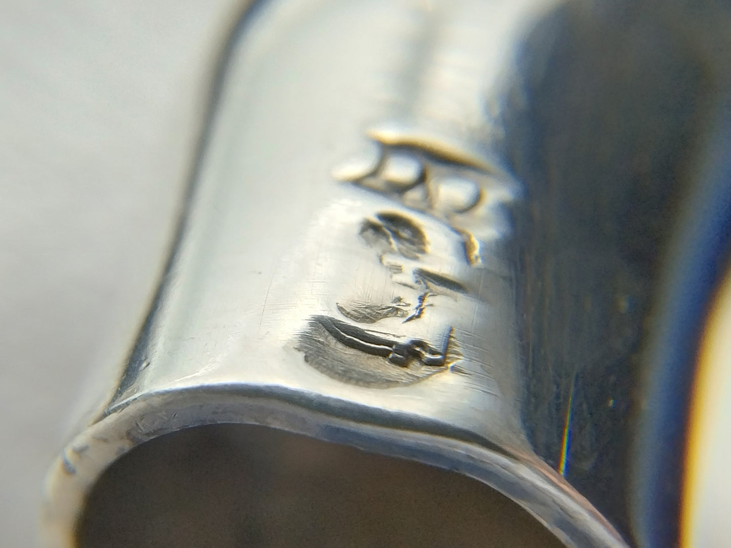 Silver miniature pipe with pseudo-mark, 19th century