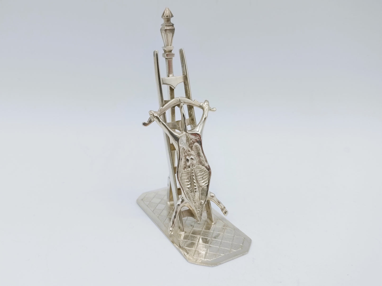 Zilveren miniatuur varken op ladder, W. van Strant,  Amsterdam, 1732