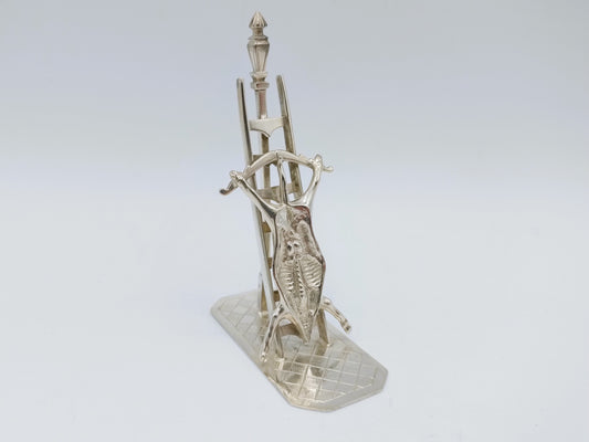 Silver miniature pig on a ladder, W. van Strant, Amsterdam, 1732