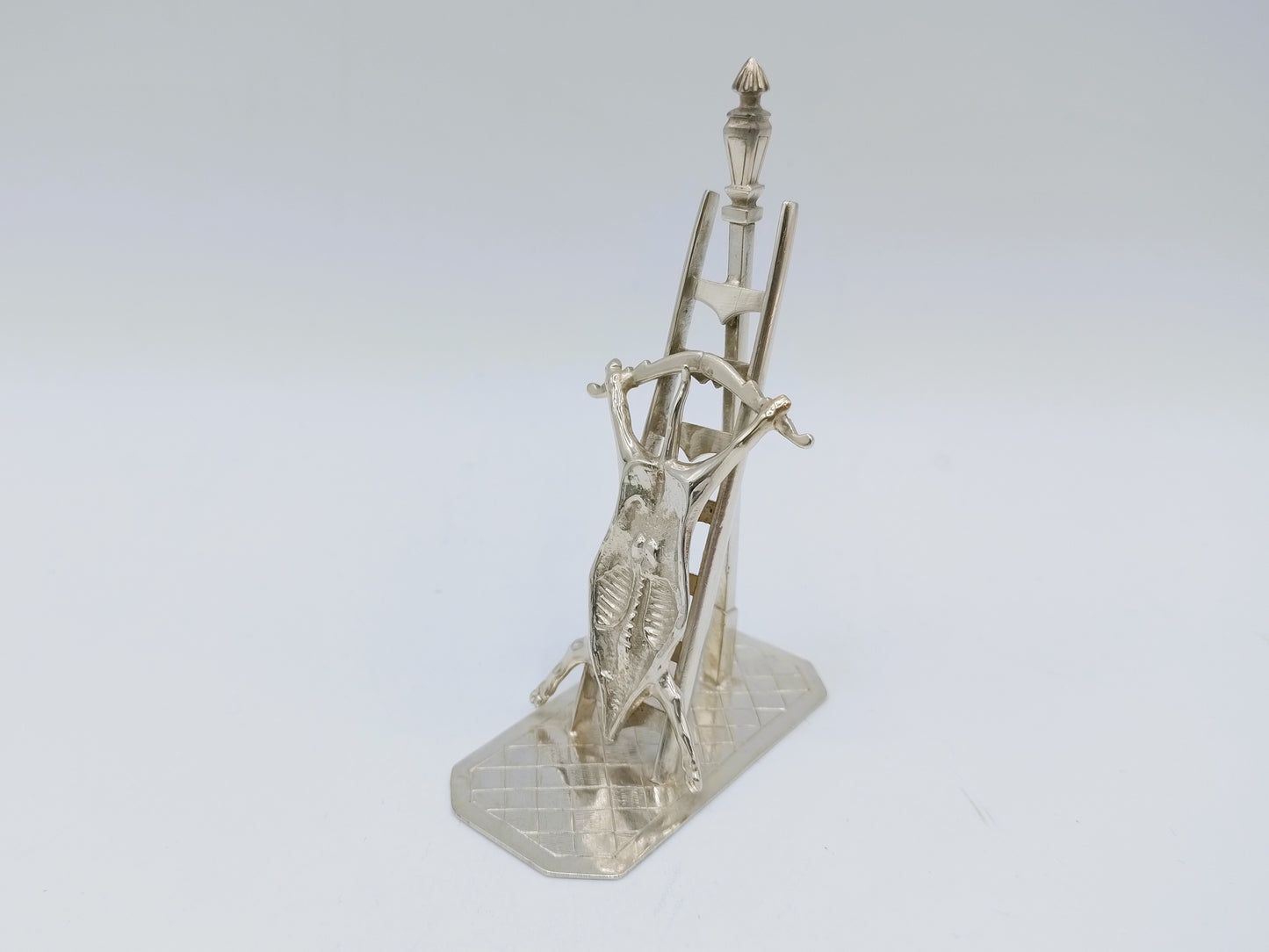Zilveren miniatuur varken op ladder, W. van Strant,  Amsterdam, 1732