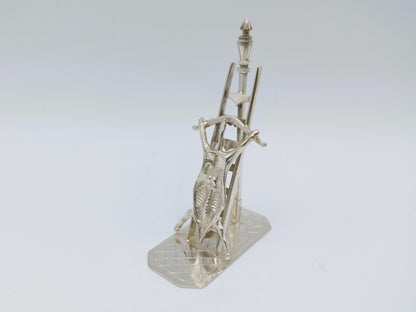 Zilveren miniatuur varken op ladder, W. van Strant,  Amsterdam, 1732