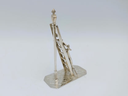 Zilveren miniatuur varken op ladder, W. van Strant,  Amsterdam, 1732
