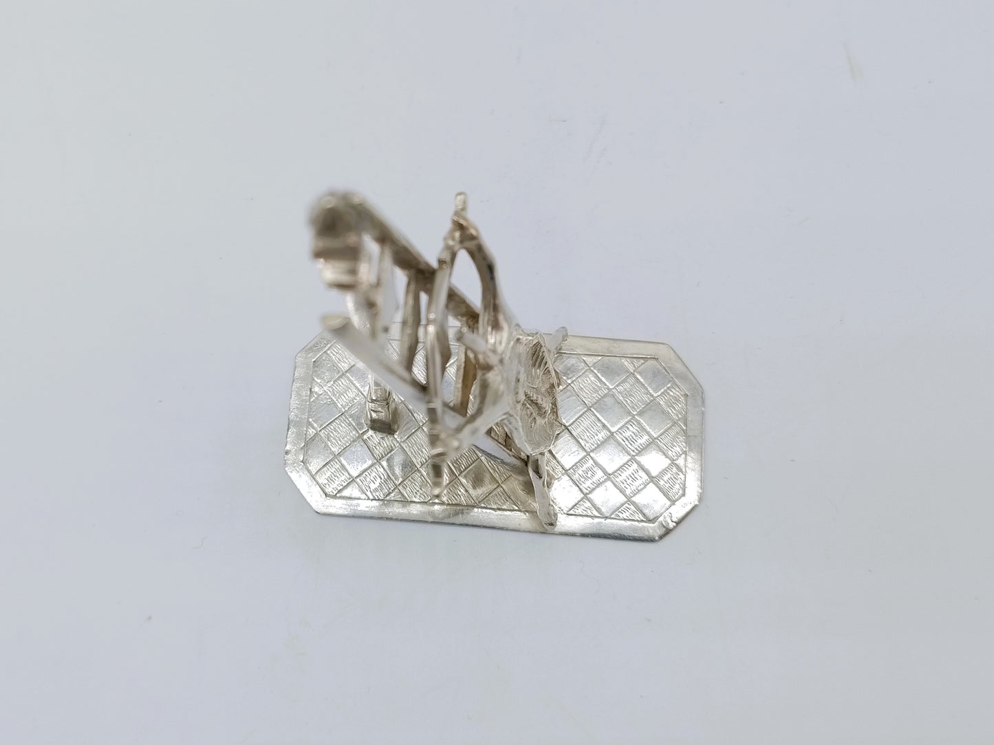 Zilveren miniatuur varken op ladder, W. van Strant,  Amsterdam, 1732