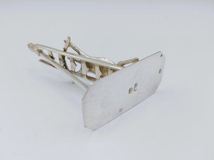 Zilveren miniatuur varken op ladder, W. van Strant,  Amsterdam, 1732