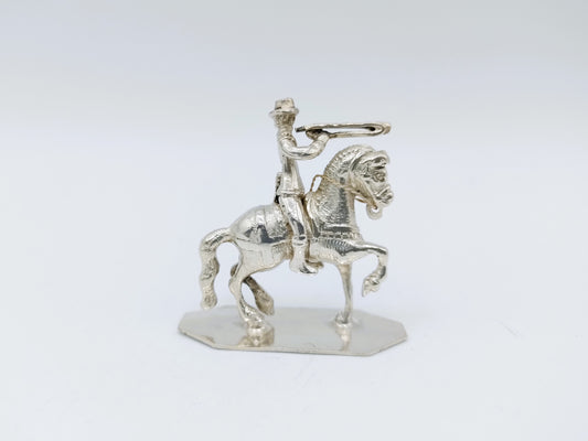 Silver miniature horseman with trumpet, 18th century