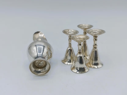 Zilveren miniatuurset, kan met 4 kelken, H. Duller, 1802